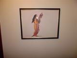 Natvie American  Print with little girl framed