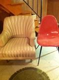 Retro tufted chair and bucket chair