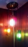 Pole light with glass shades
