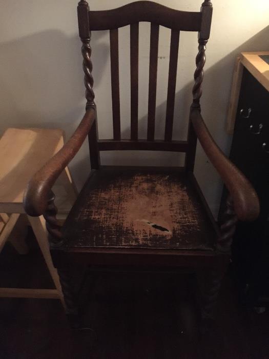 Solid vintage wooden chair