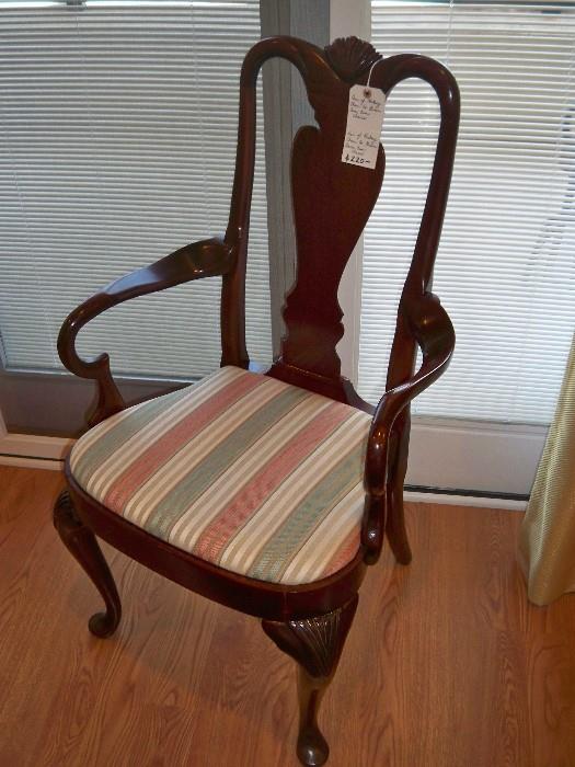 Pair of Hickory Chair Co. Queen Anne style arm chairs $250 pair