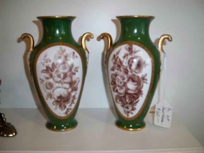 Pair of early French Porcelain vases $60