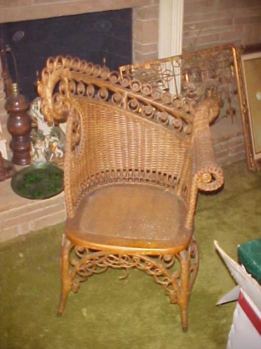 Victorian Wicker Photographers Chair