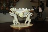 Moore Bothers, Lotus Flower & Leaf Compote supported by cherubs