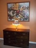 Vintage black pine dresser part of a bedroom set