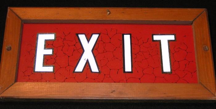 Vintage exit sign