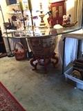        Extra large Asian fish bowl/glass top table