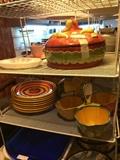                More brightly colored dishes