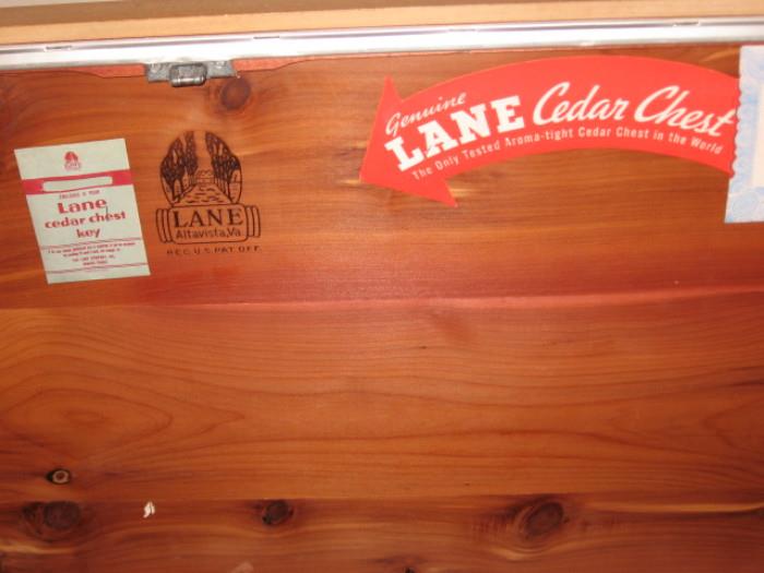 blonde 1960 Lane cedar chest with key