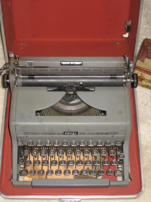 Royal typewriter with hard case