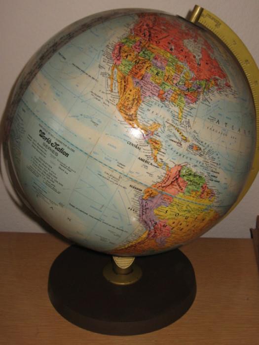 Nations series world globe, 12 inch diameter