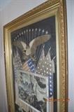 E. Pluribus Unum American Eagle Embroidery Framed
