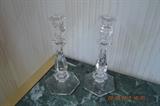 Vintage pr. of Val. St. Lambert Crystal Candlesticks