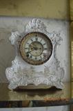 French Provincial Porcelain case mantel clock 12"