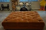 drum set and oversized tufted ottoman