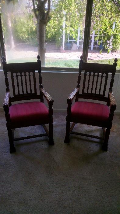 Two oak chairs from a old church american oak 100 each