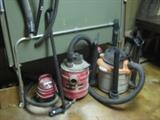 l to r:  1 gal Shop Vac, 6 gal Genie vac, 10 gal Rigid vac