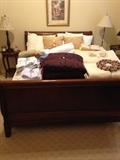 Mahogany Queen Sleigh bed and mattress
