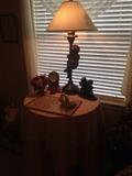 Cherub Lamp, drape table