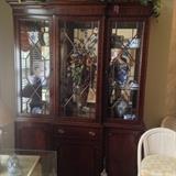 One of 2 matching breakfront mahogany displays 
