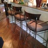 30" Tall antique brass finish bar stools (5)