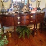 Grand Hepplewhite Mahogany Inlay Sideboard By Henkel~Harris 