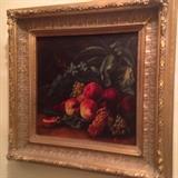 Oil still life framed and numbered