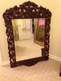 Rosewood beveled mirror