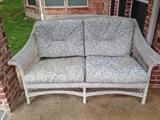 Wicker outdoor settee