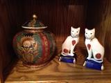 Fitz and Floyd Cat bookends