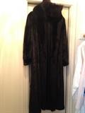 John Tauben Full Length sheared black mink coat with hat