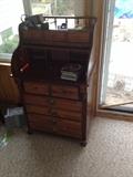 SMALL ROLL TOP DESK AND  PENCIL SHARPENER