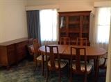 Dining table, chairs, side board, china cabinet