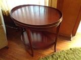 Oval cherry lamp table