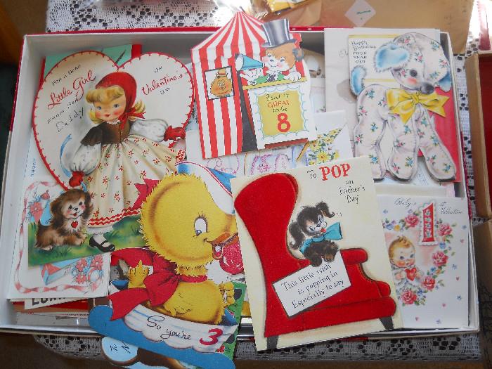 a whole box of vintage greeting cards, sold as a unit