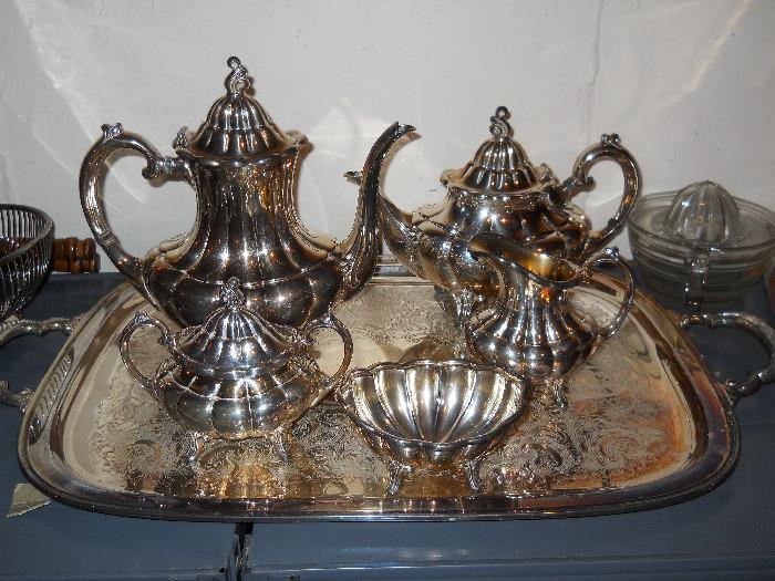 silverplated tea set