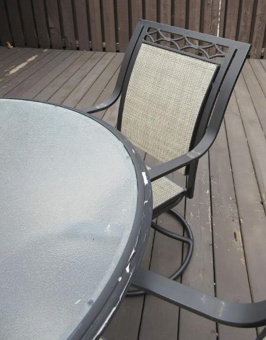 OUTDOOR TABLE AND 4 CHAIRS