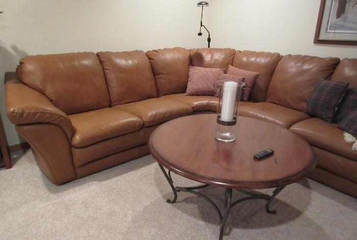 Leather round sectional
