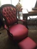                  Victorian chair ; ottoman