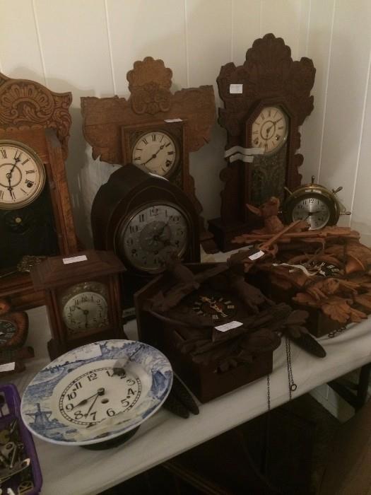           Large assortment of antique clocks