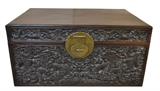 Chinese Imperial Zitan Hongmu Dragon Carved Chest