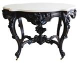 John Henry Belter Marble Top Table w/ Birds Nest
