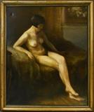 Gilberte Radermaker (1899-1986) Seated Nude Oil
