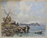 E. Roberti (20th C.) Italian Coastal Painting