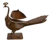 Metal Folk Art Peacock Sculpture