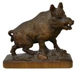 Fr. Michel Carved Black Forest Boar Sculpture