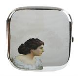 .800 Silver Enamel Portrait Cigarette Case