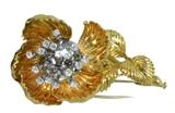 18K/Platinum 19th C. Diamond Floral Brooch