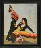 Pal Fried "Flamenko Dancers" Original Oil Painting