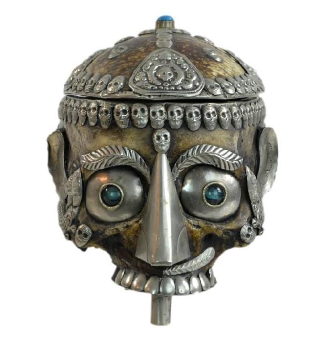 Antique Tibetan Tantric Kapala Skull